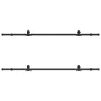 Kit di Binari per Porte Scorrevoli 213,5 cm Acciaio Nero