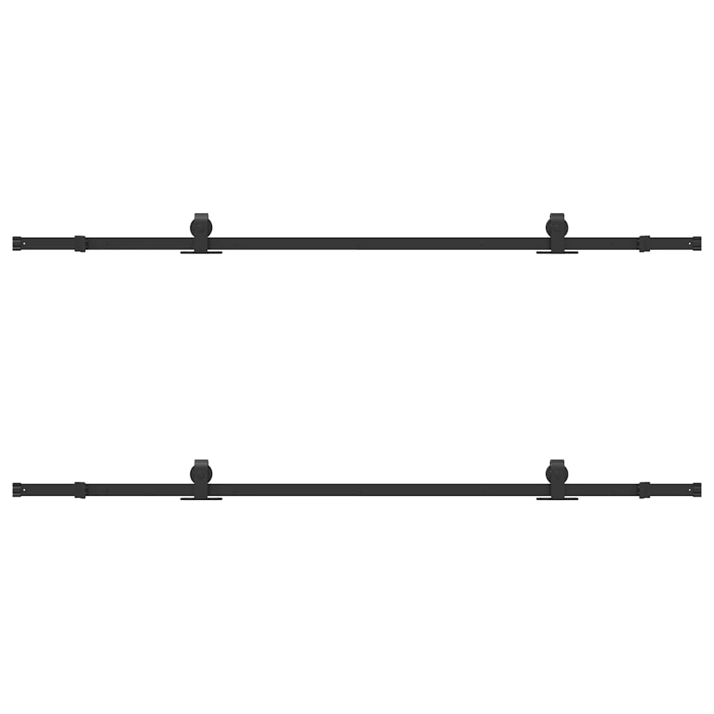 Kit di Binari per Porte Scorrevoli 213,5 cm Acciaio Nero