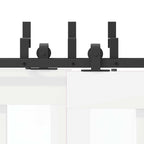 Kit di Binari per Porte Scorrevoli 213,5 cm Acciaio Nero