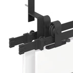 Kit di Binari per Porte Scorrevoli 213,5 cm Acciaio Nero