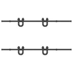 Kit di Binari per Porte Scorrevoli 200 cm Acciaio Nero