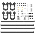 Kit di Binari per Porte Scorrevoli 200 cm Acciaio Nero