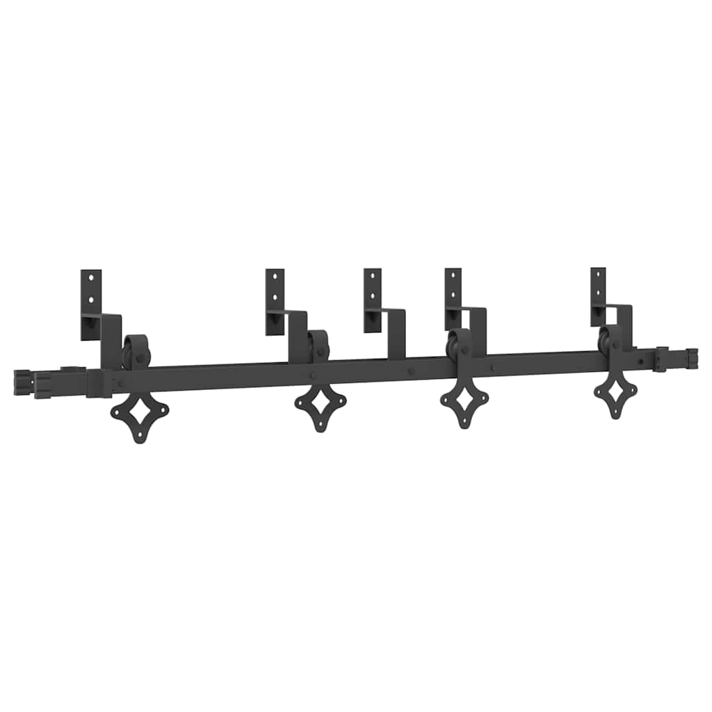 Kit di Binari per Porte Scorrevoli 152,5 cm Acciaio Nero