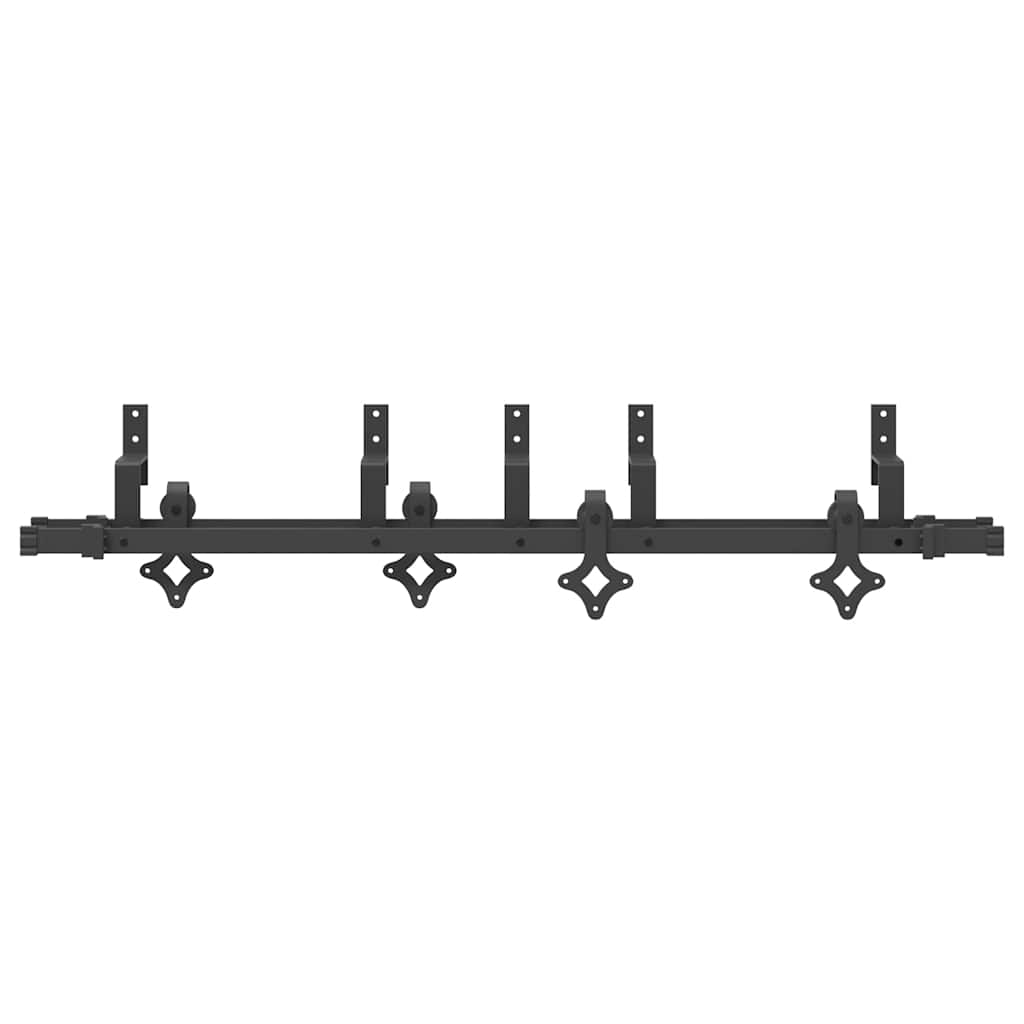 Kit di Binari per Porte Scorrevoli 152,5 cm Acciaio Nero