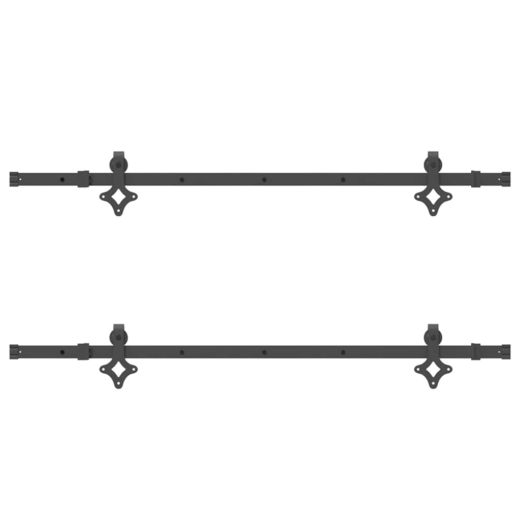 Kit di Binari per Porte Scorrevoli 152,5 cm Acciaio Nero