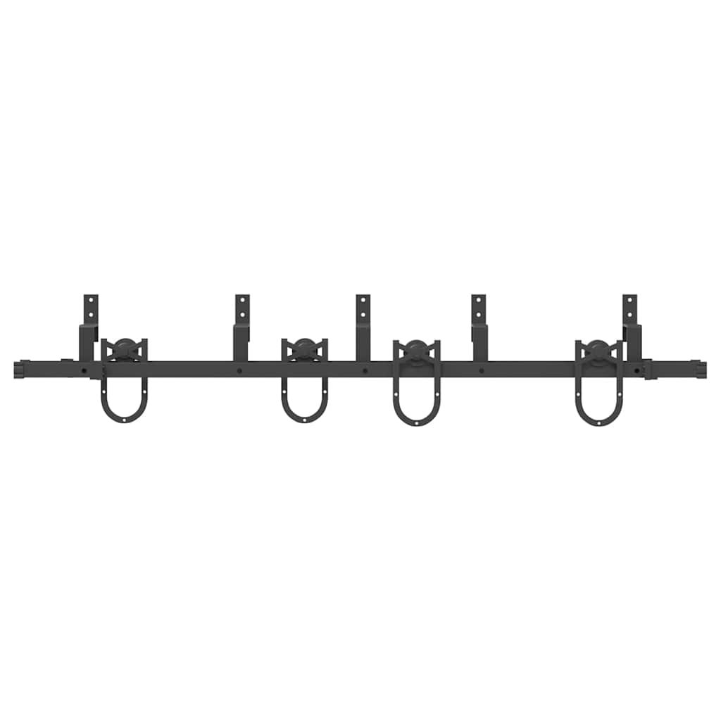 Kit di Binari per Porte Scorrevoli 183 cm Acciaio Nero