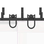 Kit di Binari per Porte Scorrevoli 183 cm Acciaio Nero