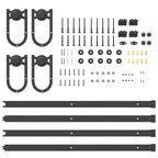 Kit di Binari per Porte Scorrevoli 200 cm Acciaio Nero