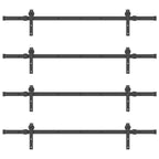 Kit di Binari per Porte Scorrevoli 305 cm Acciaio Nero
