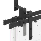 Kit di Binari per Porte Scorrevoli 305 cm Acciaio Nero