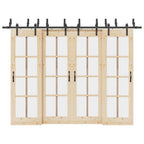 Kit di Binari per Porte Scorrevoli 305 cm Acciaio Nero