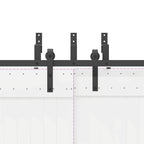 Kit di Binari per Porte Scorrevoli 427 cm Acciaio Nero