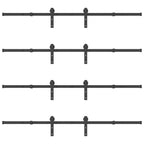 Kit di Binari per Porte Scorrevoli 366 cm Acciaio Nero