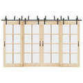 Kit di Binari per Porte Scorrevoli 366 cm Acciaio Nero