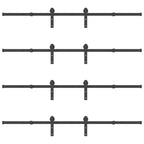 Kit di Binari per Porte Scorrevoli 400 cm Acciaio Nero
