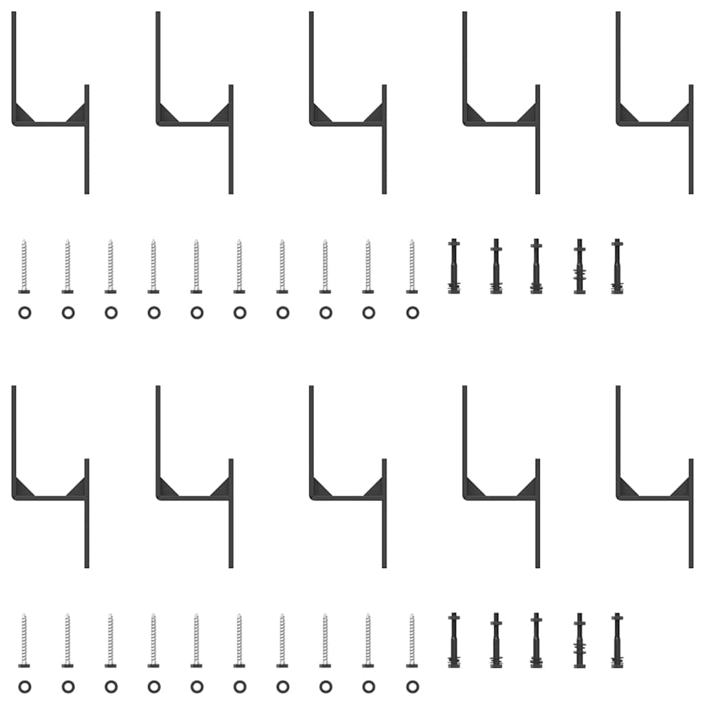 Kit di Binari per Porte Scorrevoli 400 cm Acciaio Nero