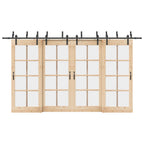 Kit di Binari per Porte Scorrevoli 400 cm Acciaio Nero