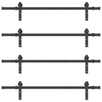 Kit di Binari per Porte Scorrevoli 305 cm Acciaio Nero