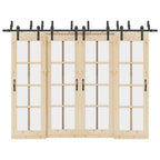 Kit di Binari per Porte Scorrevoli 305 cm Acciaio Nero