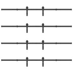 Kit di Binari per Porte Scorrevoli 427 cm Acciaio Nero