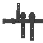 Kit di Binari per Porte Scorrevoli 427 cm Acciaio Nero
