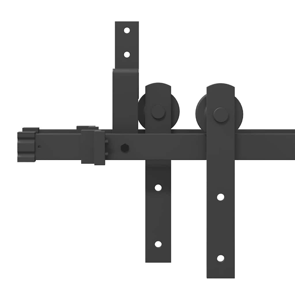 Kit di Binari per Porte Scorrevoli 427 cm Acciaio Nero