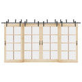 Kit di Binari per Porte Scorrevoli 427 cm Acciaio Nero