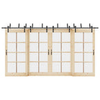 Kit di Binari per Porte Scorrevoli 427 cm Acciaio Nero