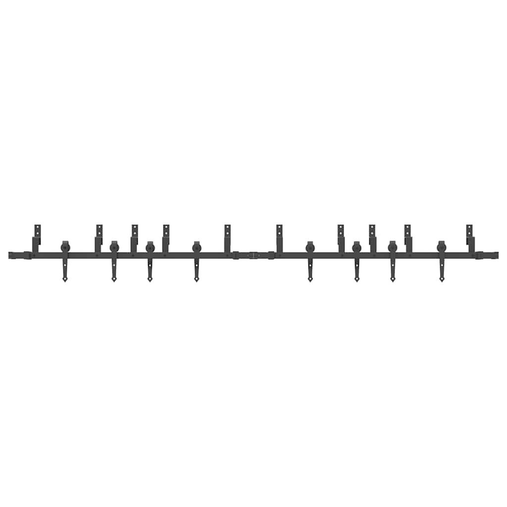 Kit di Binari per Porte Scorrevoli 305 cm Acciaio Nero