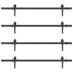 Kit di Binari per Porte Scorrevoli 305 cm Acciaio Nero