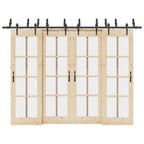 Kit di Binari per Porte Scorrevoli 305 cm Acciaio Nero