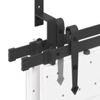 Kit di Binari per Porte Scorrevoli 427 cm Acciaio Nero