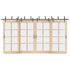 Kit di Binari per Porte Scorrevoli 427 cm Acciaio Nero