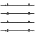 Kit di Binari per Porte Scorrevoli 305 cm Acciaio Nero