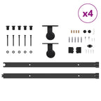 Kit di Binari per Porte Scorrevoli 305 cm Acciaio Nero
