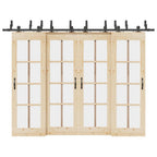 Kit di Binari per Porte Scorrevoli 305 cm Acciaio Nero