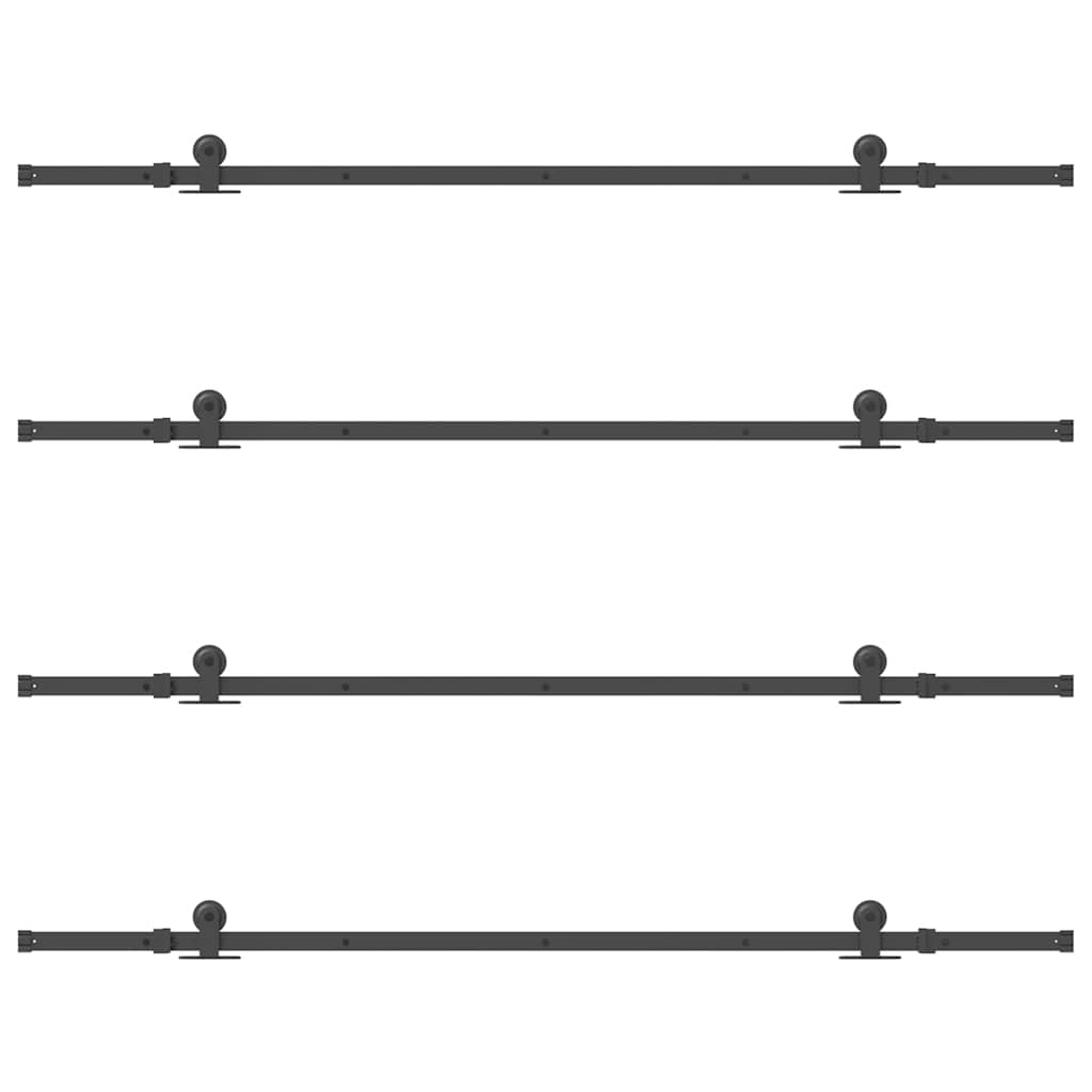 Kit di Binari per Porte Scorrevoli 427 cm Acciaio Nero