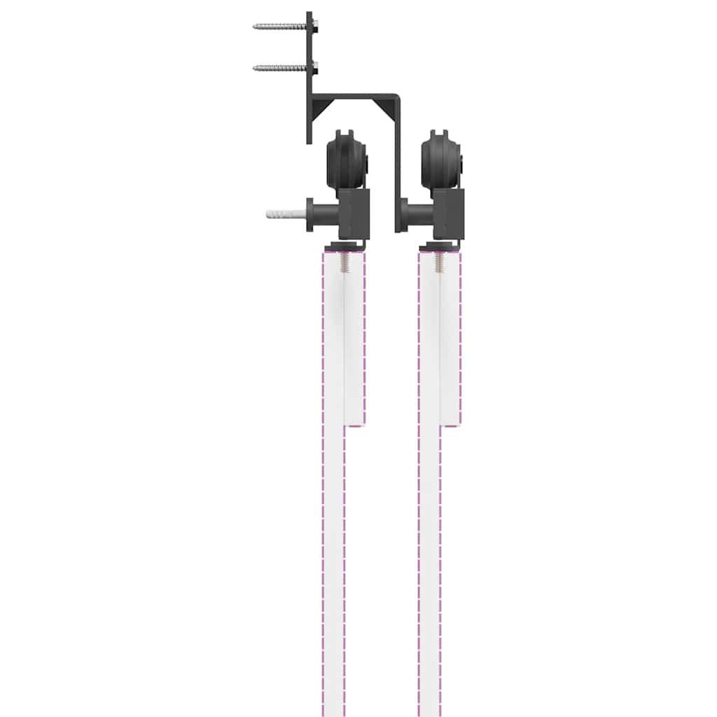 Kit di Binari per Porte Scorrevoli 427 cm Acciaio Nero