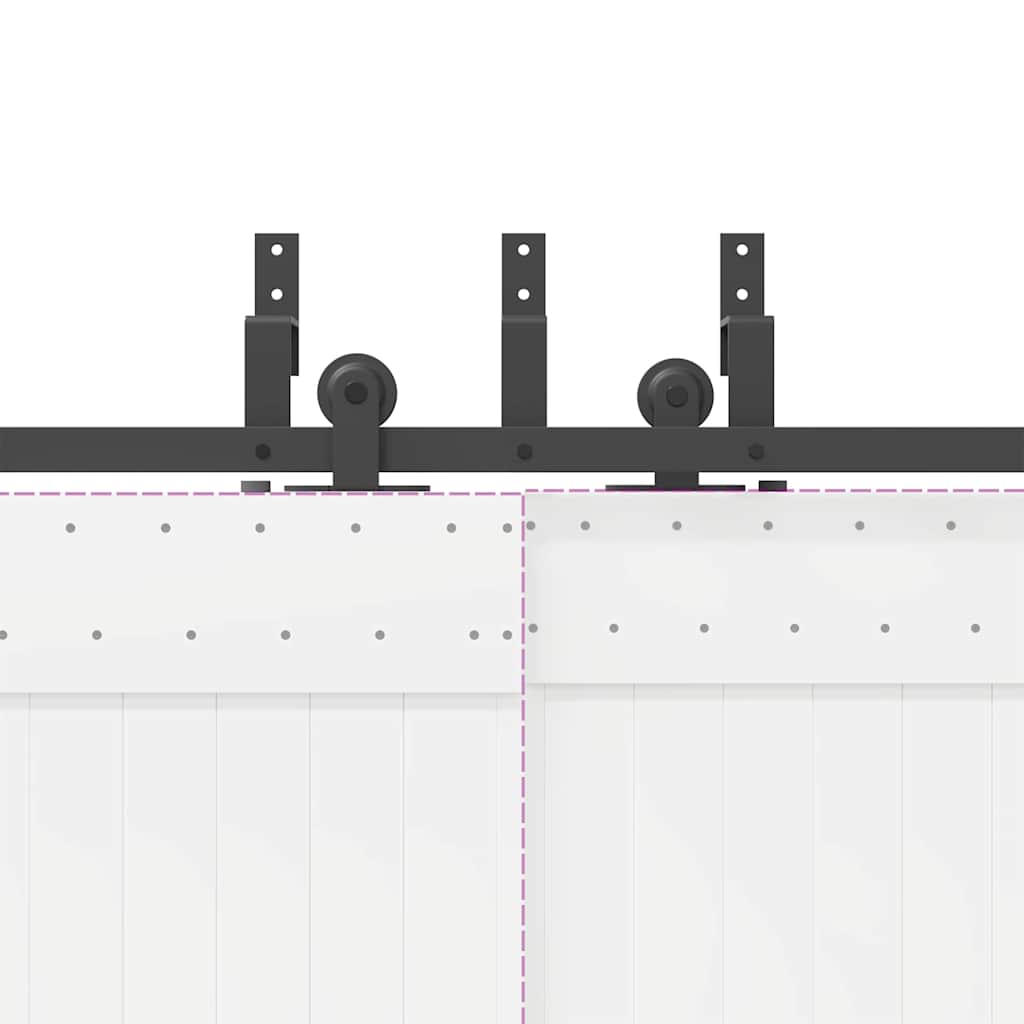 Kit di Binari per Porte Scorrevoli 427 cm Acciaio Nero