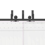 Kit di Binari per Porte Scorrevoli 427 cm Acciaio Nero