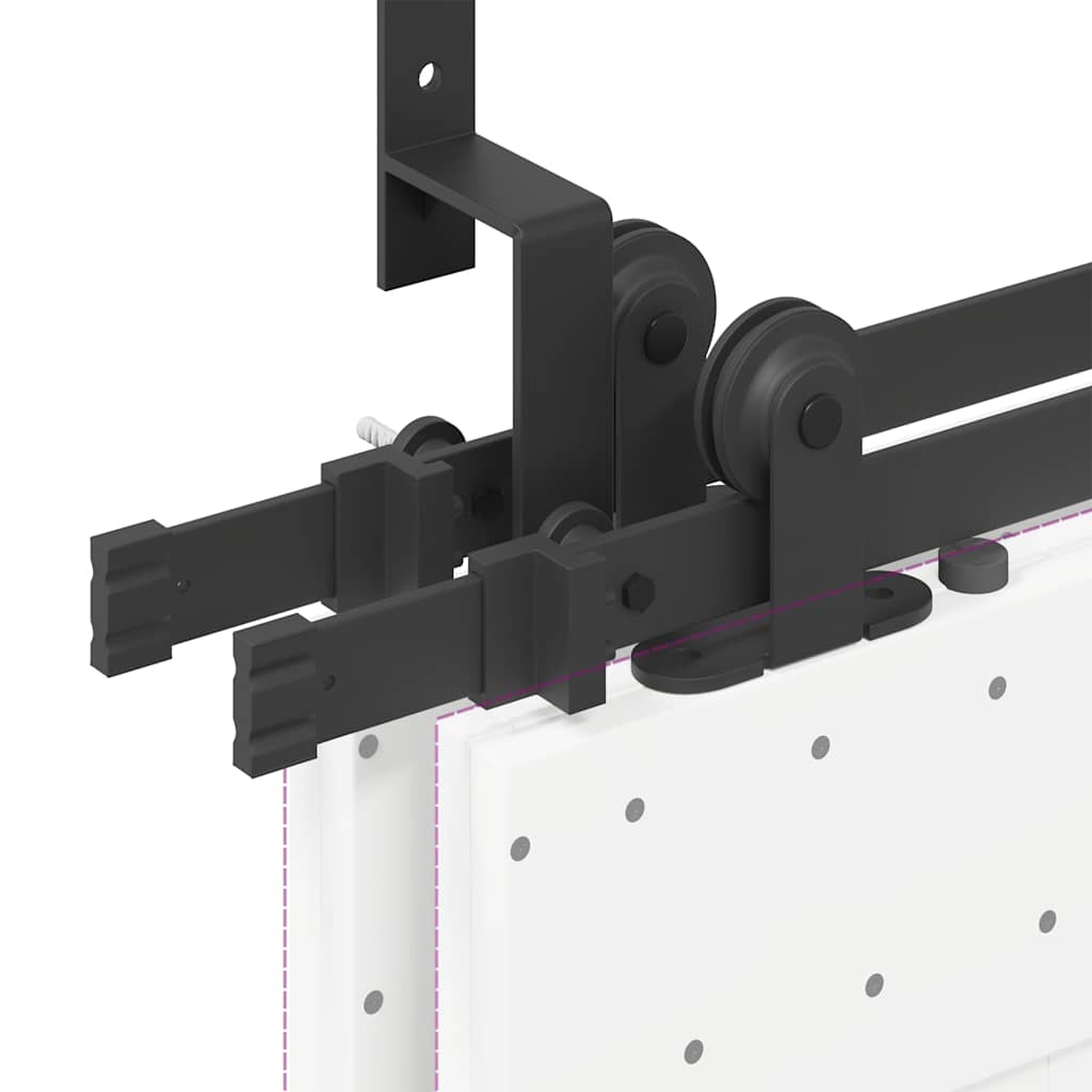 Kit di Binari per Porte Scorrevoli 427 cm Acciaio Nero