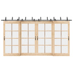 Kit di Binari per Porte Scorrevoli 427 cm Acciaio Nero