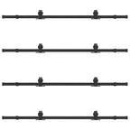 Kit di Binari per Porte Scorrevoli 366 cm Acciaio Nero