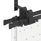 Kit di Binari per Porte Scorrevoli 366 cm Acciaio Nero