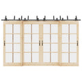 Kit di Binari per Porte Scorrevoli 366 cm Acciaio Nero