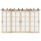 Kit di Binari per Porte Scorrevoli 366 cm Acciaio Nero