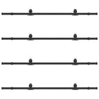 Kit di Binari per Porte Scorrevoli 400 cm Acciaio Nero