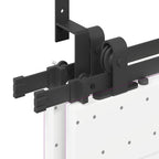 Kit di Binari per Porte Scorrevoli 400 cm Acciaio Nero