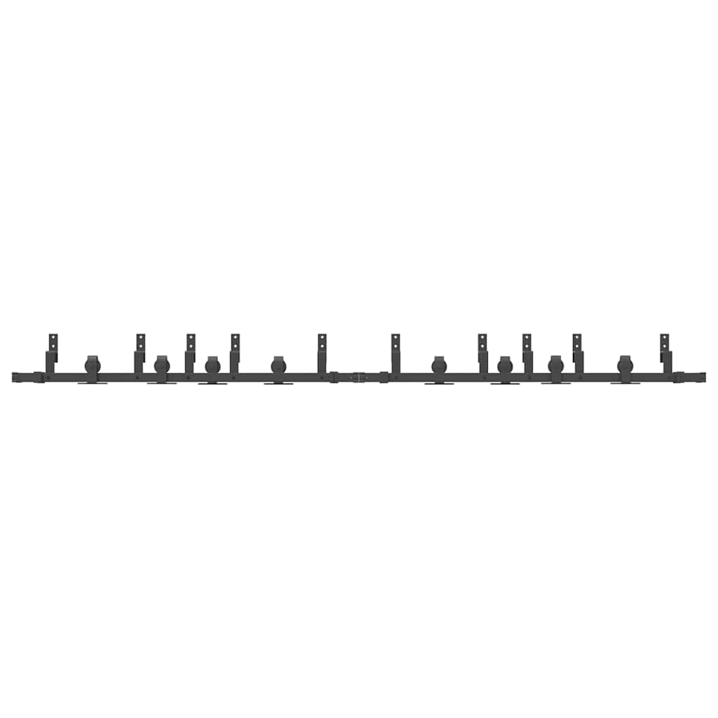 Kit di Binari per Porte Scorrevoli 305 cm Acciaio Nero