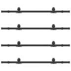 Kit di Binari per Porte Scorrevoli 305 cm Acciaio Nero